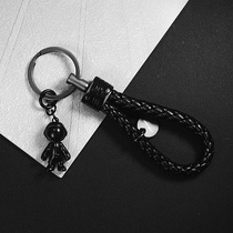 Car keychain pendant male tide astronaut waist hanging key chain ring personality braided rope female creative Korea bv