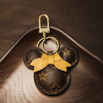 LD original design Mickey car keychain pendant handmade old flower tide brand simple bag hanging decoration Birthday gift woman