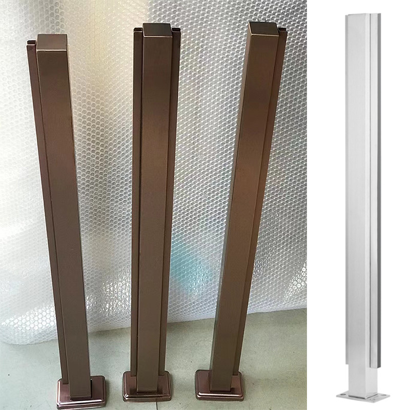 304 stainless steel handrail column balcony glass punch-free guardrail stainless steel railing indoor and outdoor attic fence