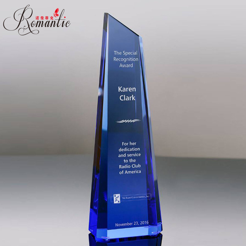 Normantic original K9 crystal trophy medal lettering custom blue crystal high-end trophy creative customization