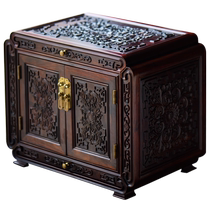 Red rosewood passion fruit curly grass pattern mortise and tenon jewelry storage box Chinese style solid wood wedding dressing box mahogany treasure box