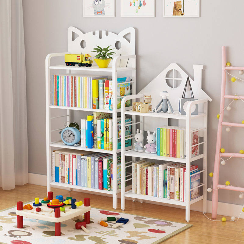 Small House Children's Bookshelf landing Multi-floor Household Living Room Students Iron Art Simple Little Book Cabinet