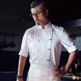 挪趣 Джинсовая чистое хлопок с 700 кварталом рукава рабочая одежда для мужчин Высококачественный летний отель Catering Kitchen Chef Chef.