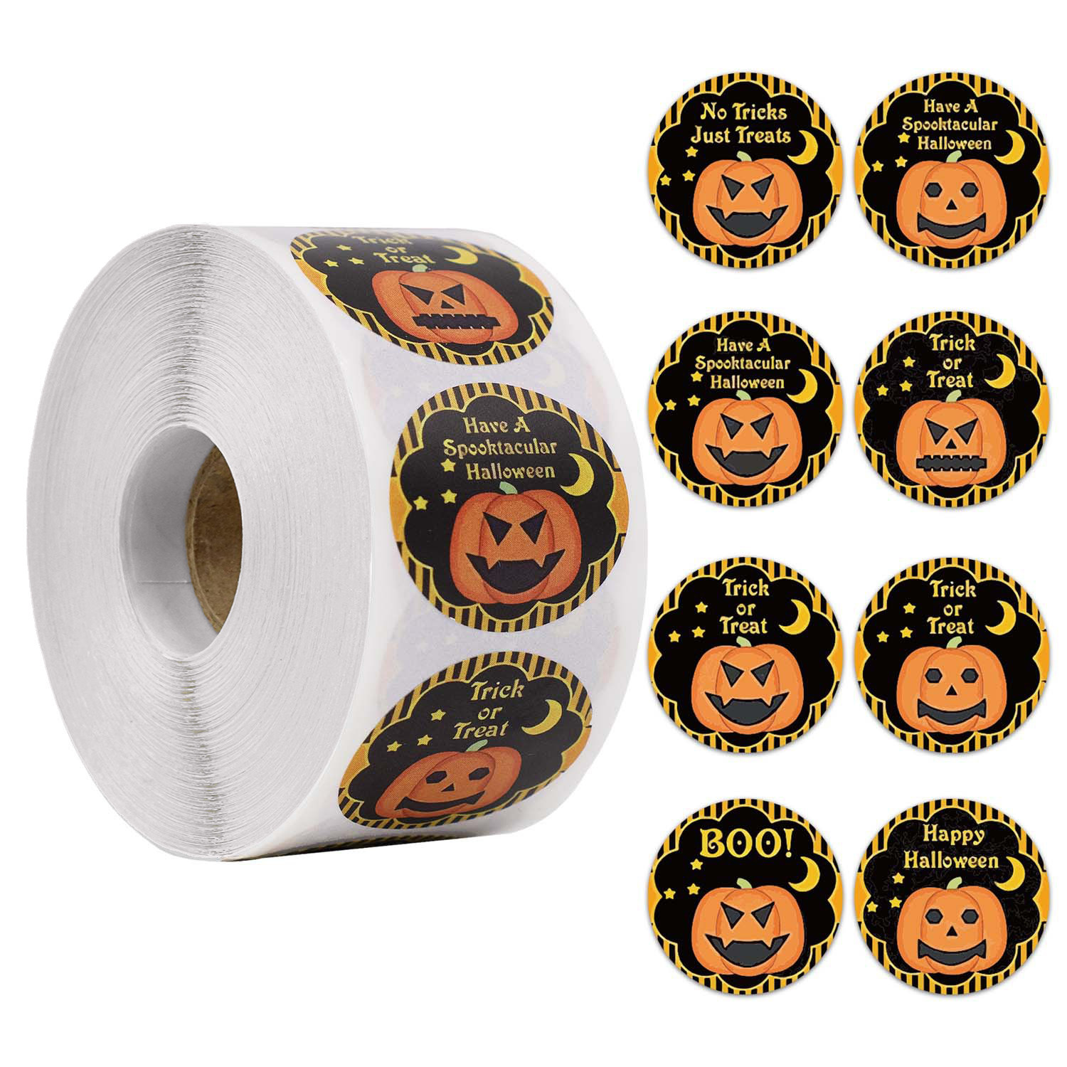 1 5 inch 3 8 cm halloween sticker pumpkin round face label handicraft holiday party decoration