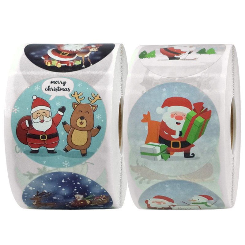 1 5 inches 3 8 cm christmas stickers gift closure stickers christmas party gift wrapping decoration tags