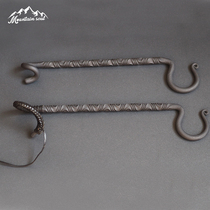 Mountain soul Mountain soul hand-forged twist pattern outdoor camping heavy-duty fire hook sky curtain rod hook