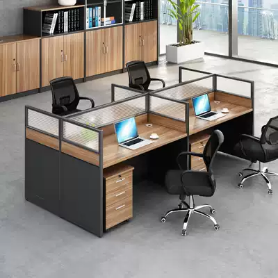 Staff computer desk 4 people simple modern screen four work Station 6 partition card seat Office table and chair combination