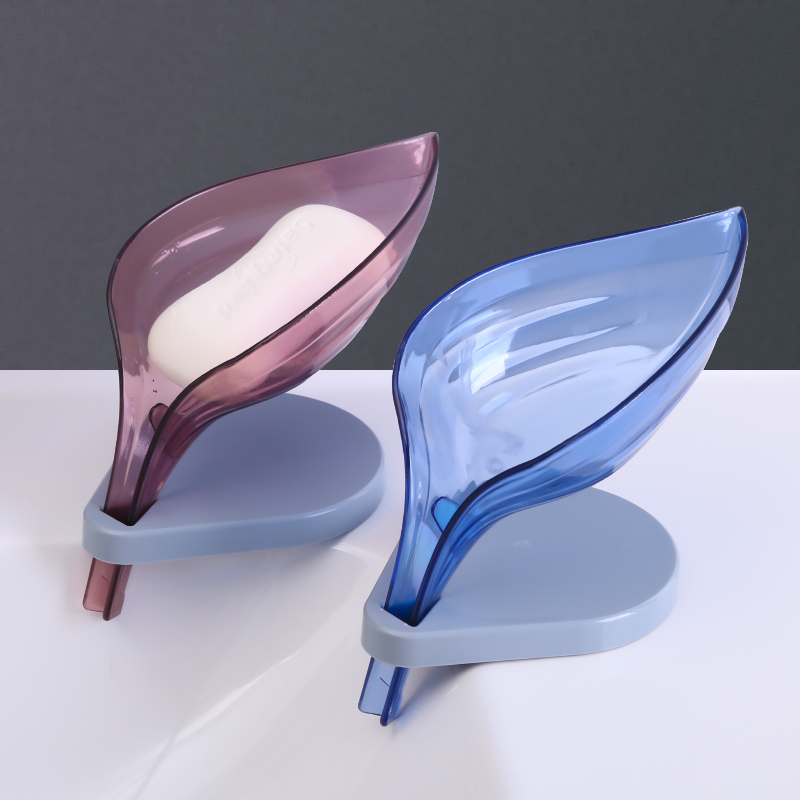 Soap Box Creativity Drain Makeup Room Leaves Soap Box Personality Cute Suction Cup Wall-mounted Free Soap Box