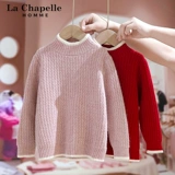 Детский флисовый демисезонный трикотажный свитер, детская одежда, высокий воротник, в западном стиле, увеличенная толщина