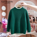 Детский флисовый демисезонный трикотажный свитер, детская одежда, высокий воротник, в западном стиле, увеличенная толщина