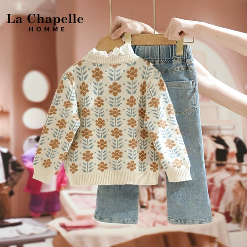 Весенний осенний демисезонный комплект, детский свитер, детская одежда, популярно в интернете, в западном стиле