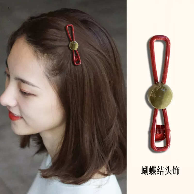 South Korean Cooked Color Ensemble Rear Brain Spoon Hair Clip Bow Tie Liu Sea Top Clip Minimalist Erotic Net Red Word Clip Candy Color-Taobao