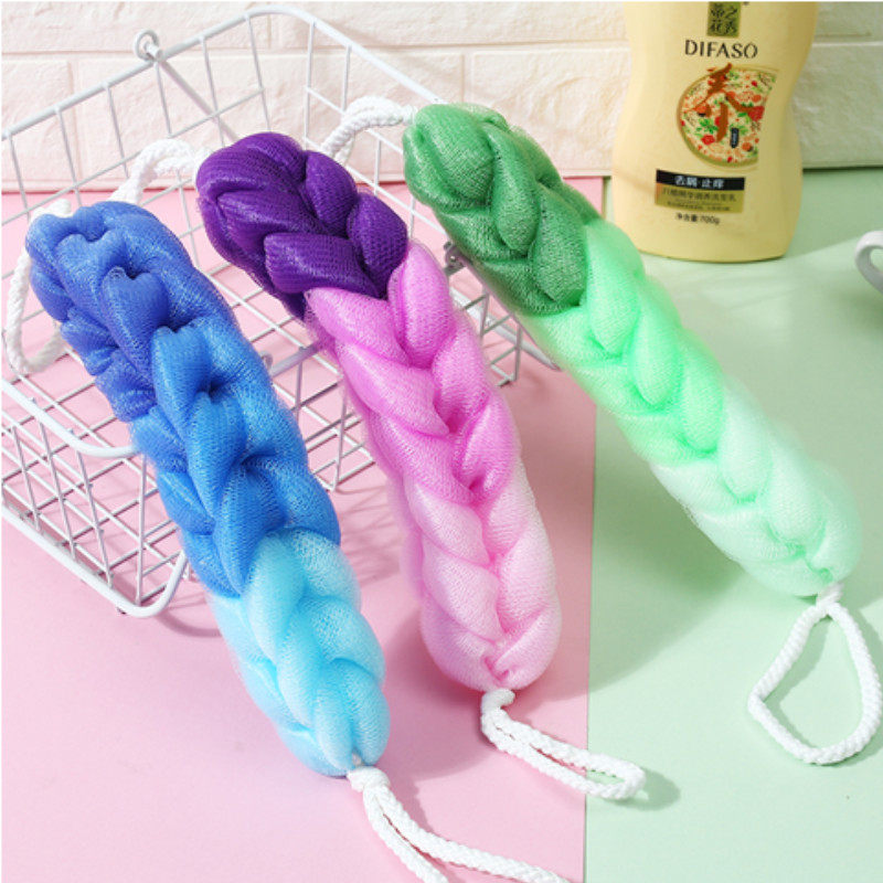 Men thick thick strip bath towel bath strip do not scatter bath ball ball female rub back large long strip soft bath flower