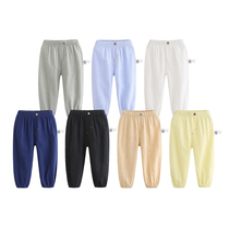 Impression childhood childrens fashion thin anti-mosquito pants summer 2020 new boys slub cotton pants baby pants