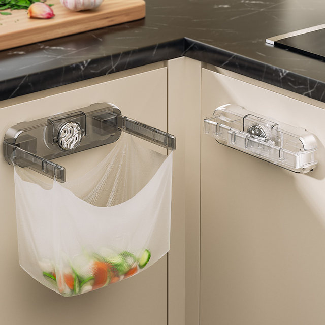 Suction cup foldable garbage rack wall-mounted garbage can