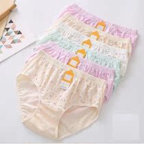 Pure cotton underwear female middle-aged and elderly loose pants fat mother triangle underwear to increase the girls inner