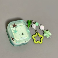 Airpods 1/2 поколения, подвеска в том же стиле + Звезда Green Splashing Ink Star