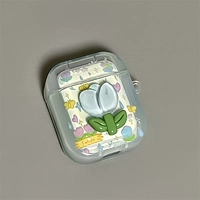 Airpods 1/2 Generation [одиночная оболочка] S Трехмерный синий тюльпан