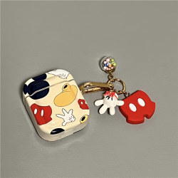 Suitable for Airpods Pro headphone protective case, trendy brand, cute cartoon Apple headphone case, AirPods 1/2 generation protective case, oil painting with pendant, airpods new 3rd generation Bluetooth headphone case for women