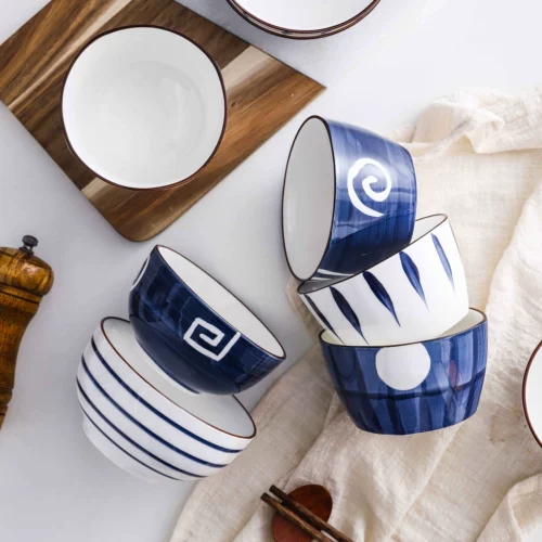 Японская керамическая креативная посуда для домашнего использования, комплект, супница, 4 шт