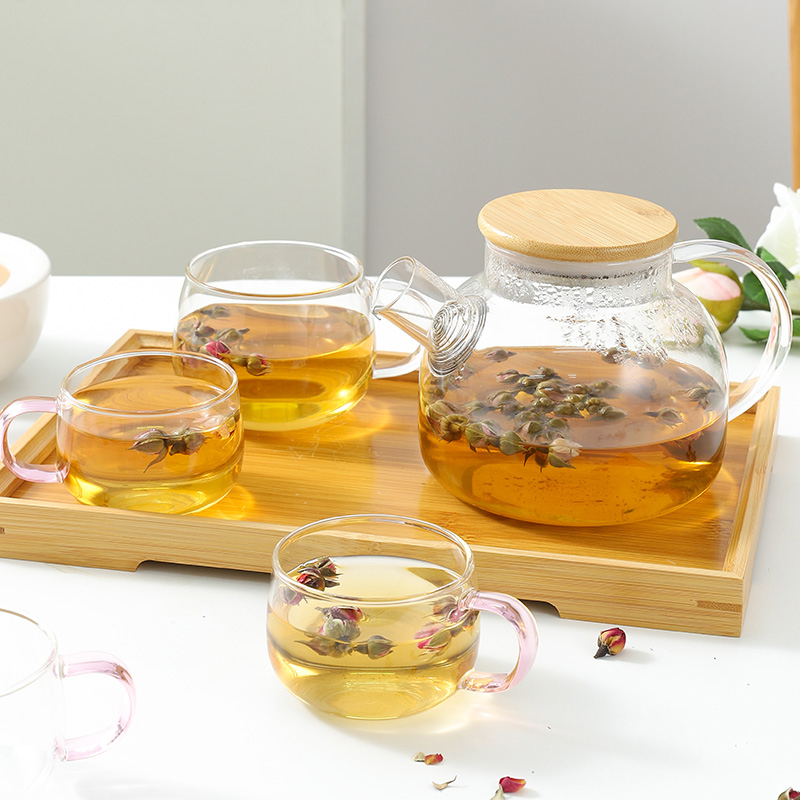 Refurbished glass tea fruit fruit and fruit teapot teacup set household heat resistant and clear fire
