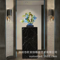 Marble sculpture table (temperament black and white series) simple Chinese modern art display base