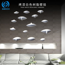 Craft creative abstract paint white resin wall hanging soft decoration hotel geometric sculpture modern minimalist art