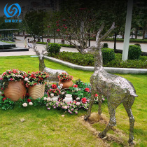 Abstract Ancient letters welding combination sculpture animal sketch hollow garden hotel large lawn ornaments customized