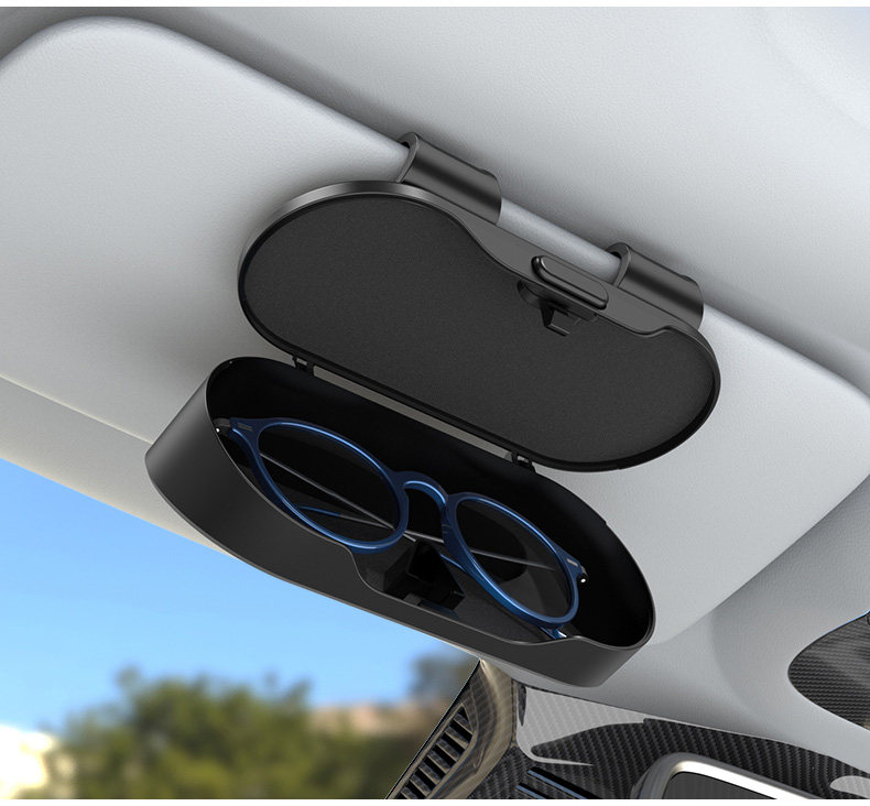 Car-Mounted Glasses Case, Automotive Accessories, Glasses Clip, Sun Visor, Multifunctional Universal Sunglasses Case, Non-Damaging Installation