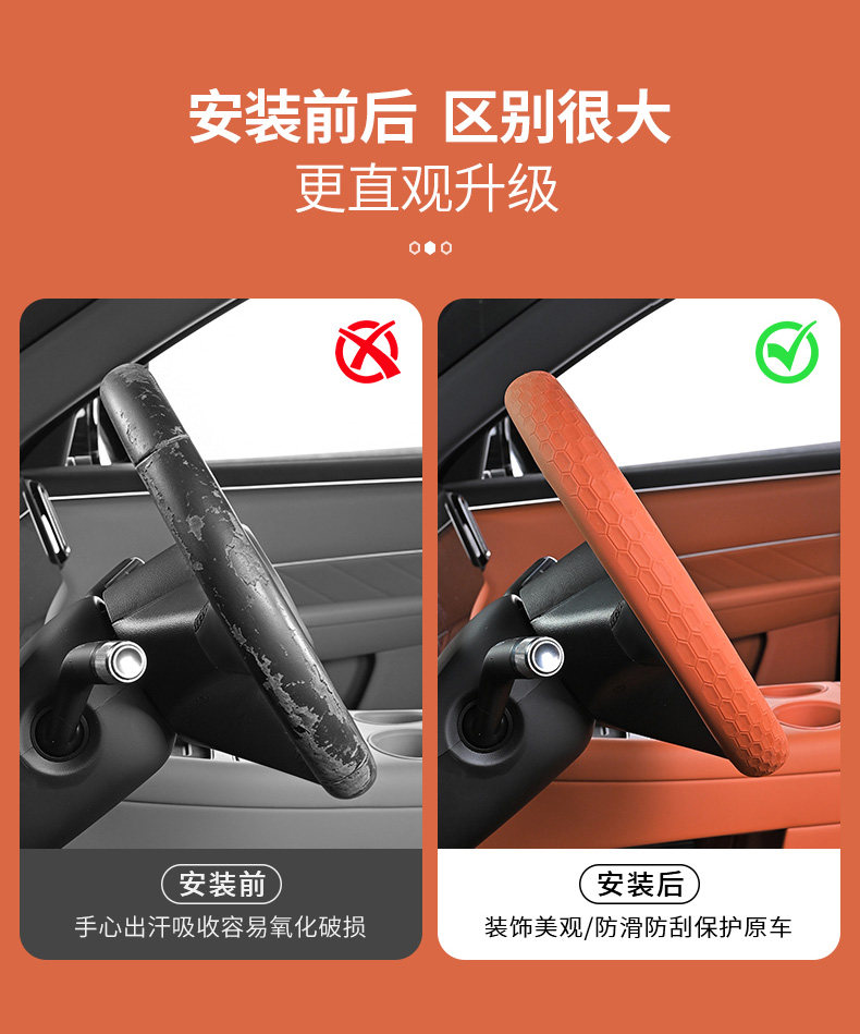 Car Silicone Steering Wheel Cover, Thickened, Suitable for All Seasons, Anti-Slip, Breathable Protective Cover, Summer Handle Cover