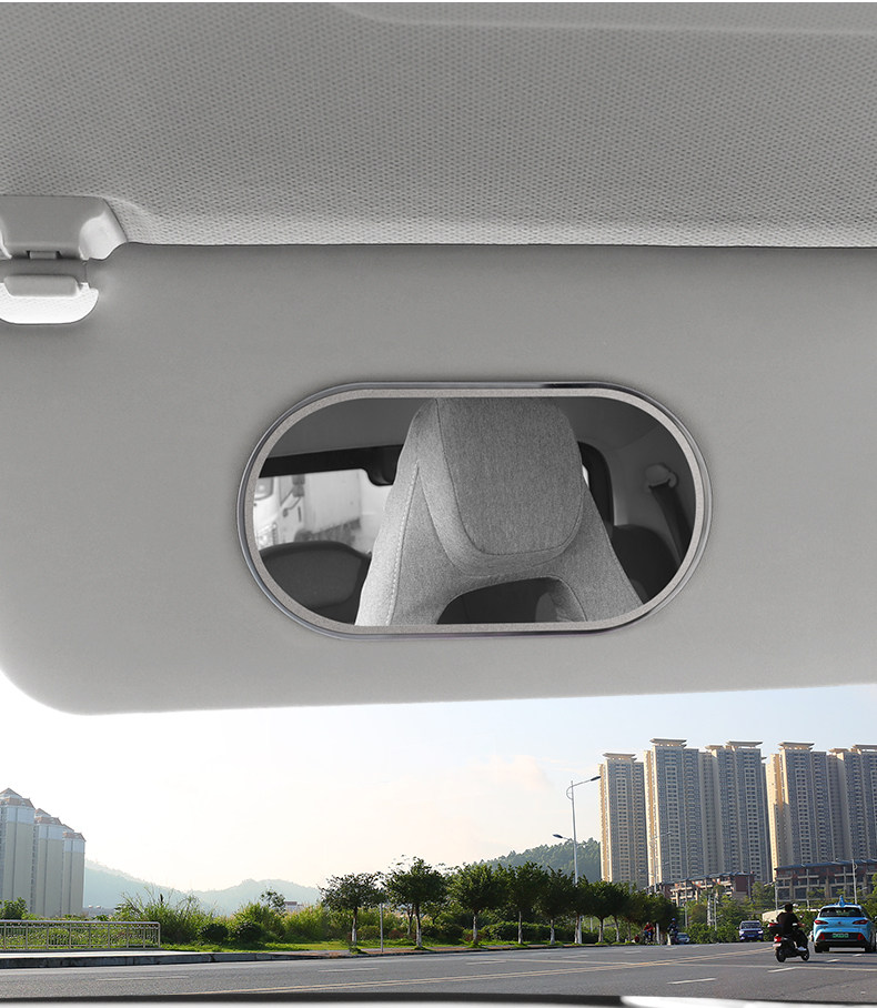 Car Sun Visor Vanity Mirror Universal Car Interior Passenger Sunshade Thin Version with Comb Stainless Steel Vanity Mirror