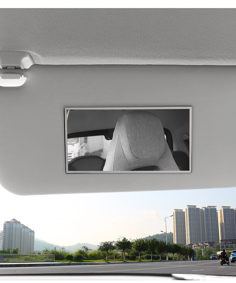 Car Sun Visor Vanity Mirror Universal Car Interior Passenger Sunshade Thin Version with Comb Stainless Steel Vanity Mirror