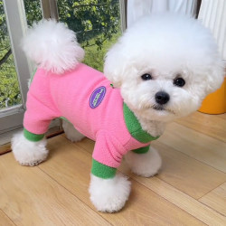 Dog Clothes Spring and Autumn Style Small Dogs Teddy Bichon Pomeranian Puppies Pet Autumn and Winter Fleece Four-Legged Sweatshirt
