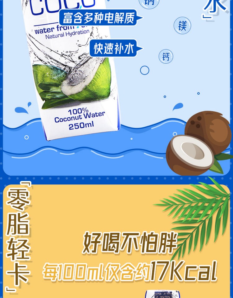 【KaraCoco】进口青椰果汁椰子水250ml*12