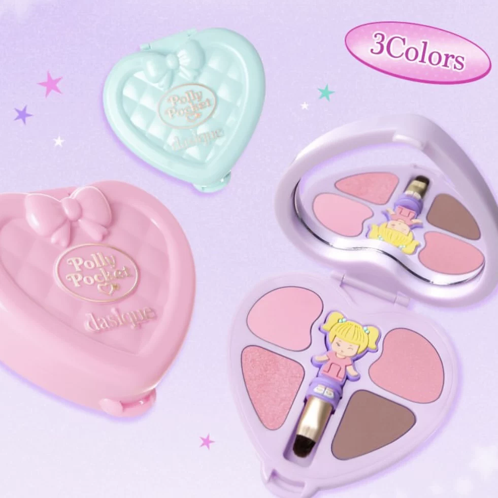 Новый корейский дизайн Polly pocket ко-брендированная карманная тени для глаз румяна помада и щёки двойного использования