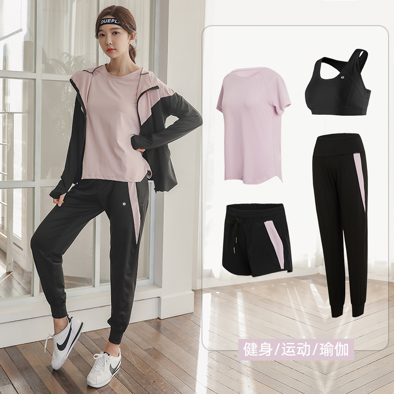 Spring and summer gym sports suits women's high-end fashion Net red yoga clothes outdoor morning running clothes fast clothes