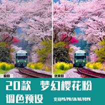 LR preset PS day series little fresh pink cherry blossom portrait toning PR FCPX da Vinci AE mobile phone filter LUT