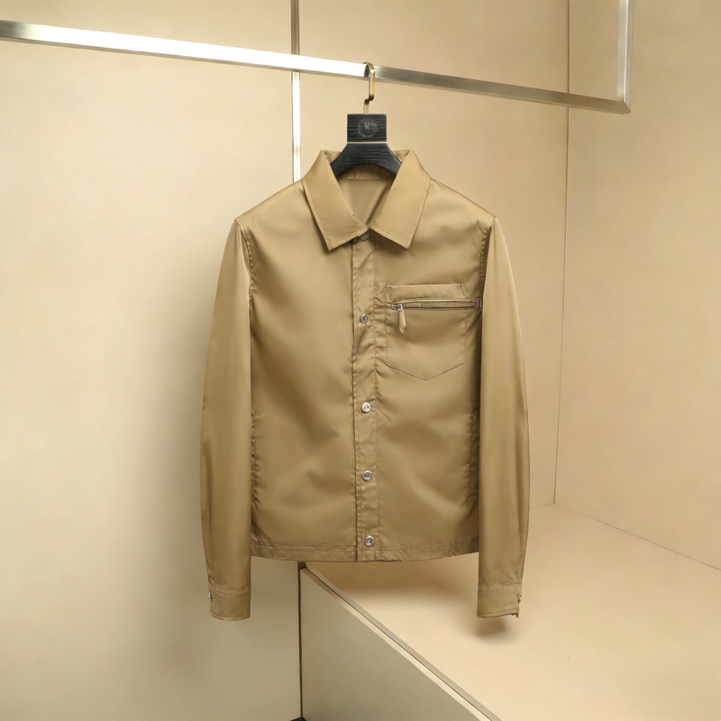 2026 New Light Luxury Style Lapel Casual Jacket for Men, Slim Fit Zipper Coat, Versatile Workwear for Spring and Autumn