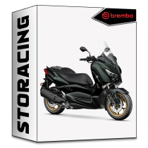 Yamaha XMAX300 modified Brembo brake radial caliper adapter code steel throat shock absorption kit