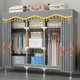 Cloth wardrobe home bedroom rental room simple wardrobe strong and durable steel pipe bold and reinforced fabric storage wardrobe