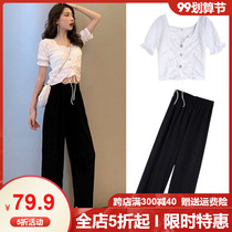 Summer 2020 new womens clothing fat mm thin cover belly two-piece suit mind casual dress light cooked wind