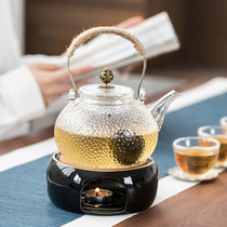 Ceramic tea warmer candle tea stove flower teapot heating insulation stove glass teapot color base tea warmer