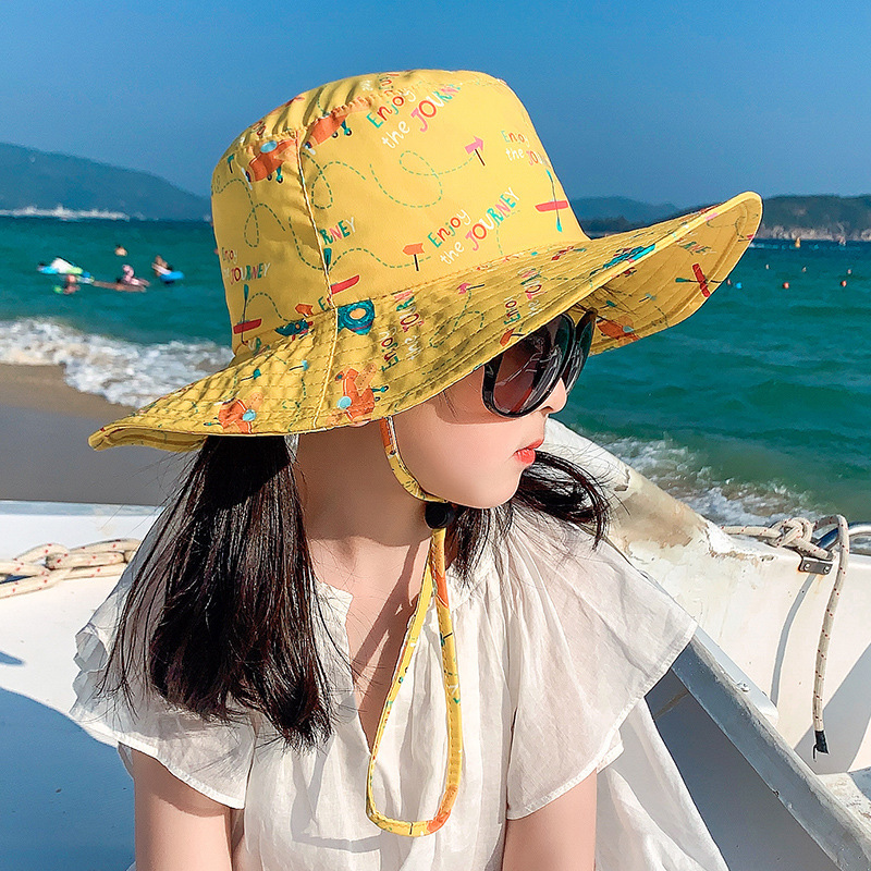 Children's hat summer sunscreen hat UV-resistant baby sun hat thin breathable hat for boys and girls fisherman hat day