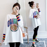 Термобелье, осенний комплект, длинный лонгслив, футболка для беременных, средней длины