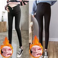 Черная кошачья метка смиренно+черный чистый цвет высокая талия [2 плюс бархат