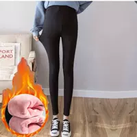 Черный твердый цвет высокий талия плюс бархат [один кусок одного куска