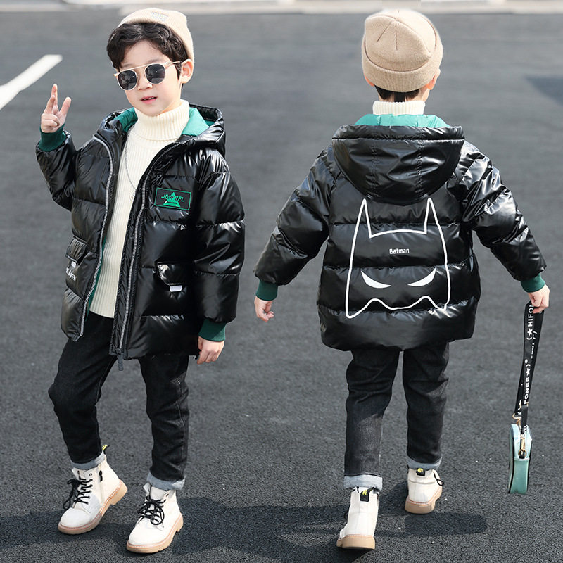Hong Kong children's Down Cotton Boy Winter Cotton Clothing 2021 new children's clothing Han - Edition Cartoon thickens cotton clothes