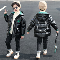 Hong Kong Childrens down cotton clothes boy winter style cotton padded jacket 2021 new childrens clothing Han version Cartoon Thickened Large Child Cotton Clothes
