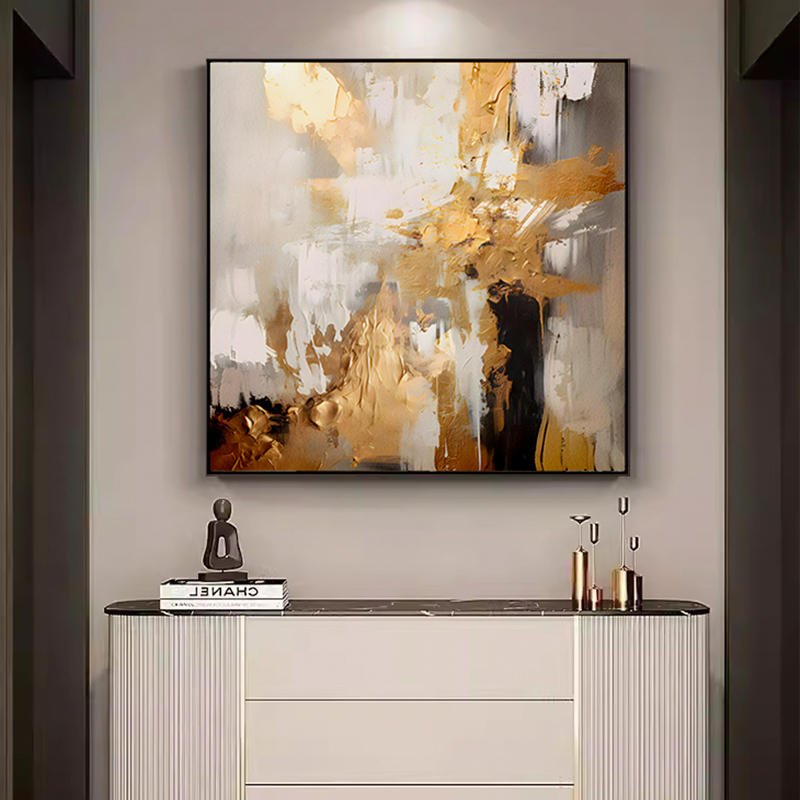 Golden Square Abstract Restaurant Decorative Painting 2026 New Light Luxury High-End Italian-Style Living Room Hanging Painting Model Room Golden Square Abstract Restaurant Decorative Painting 2026 New Light Luxury High-End Italian-Style Living Room Hanging Painting Model Room