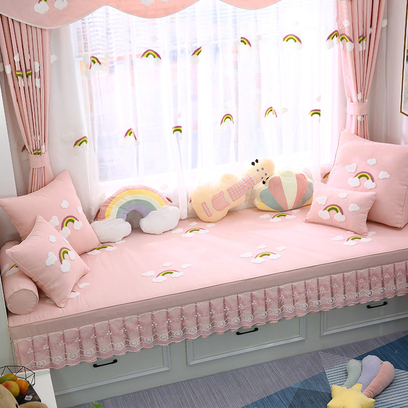 Haozhai bay window pad windowsill pad Balcony pad custom children's room sponge pad Coconut brown latex four seasons universal removable and washable